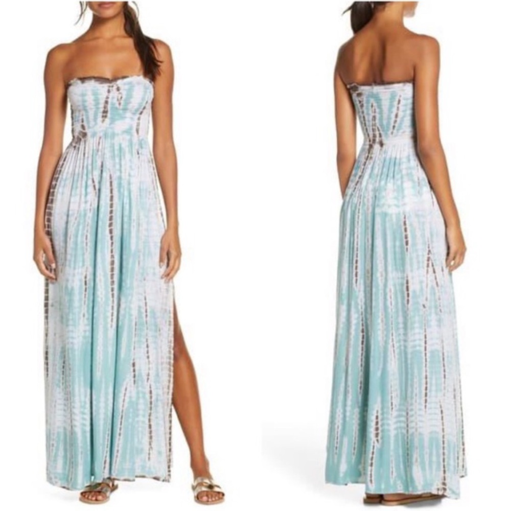 Elan Strapless Tie Dye Coverup Maxi Dress Size Small